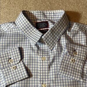 UNTUCKit‎ Men's White and Blue Plaid Shirt